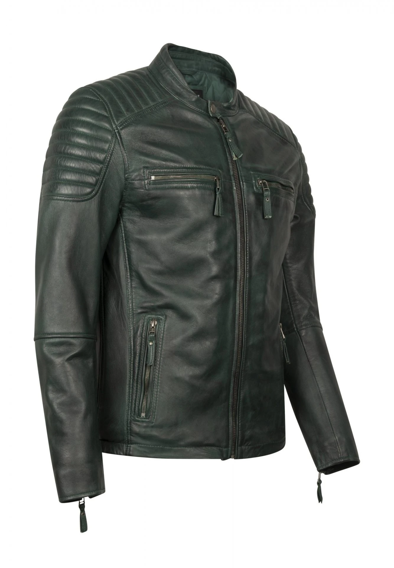 Harrison Green Leather Jacket – Genuine Biker Luxury