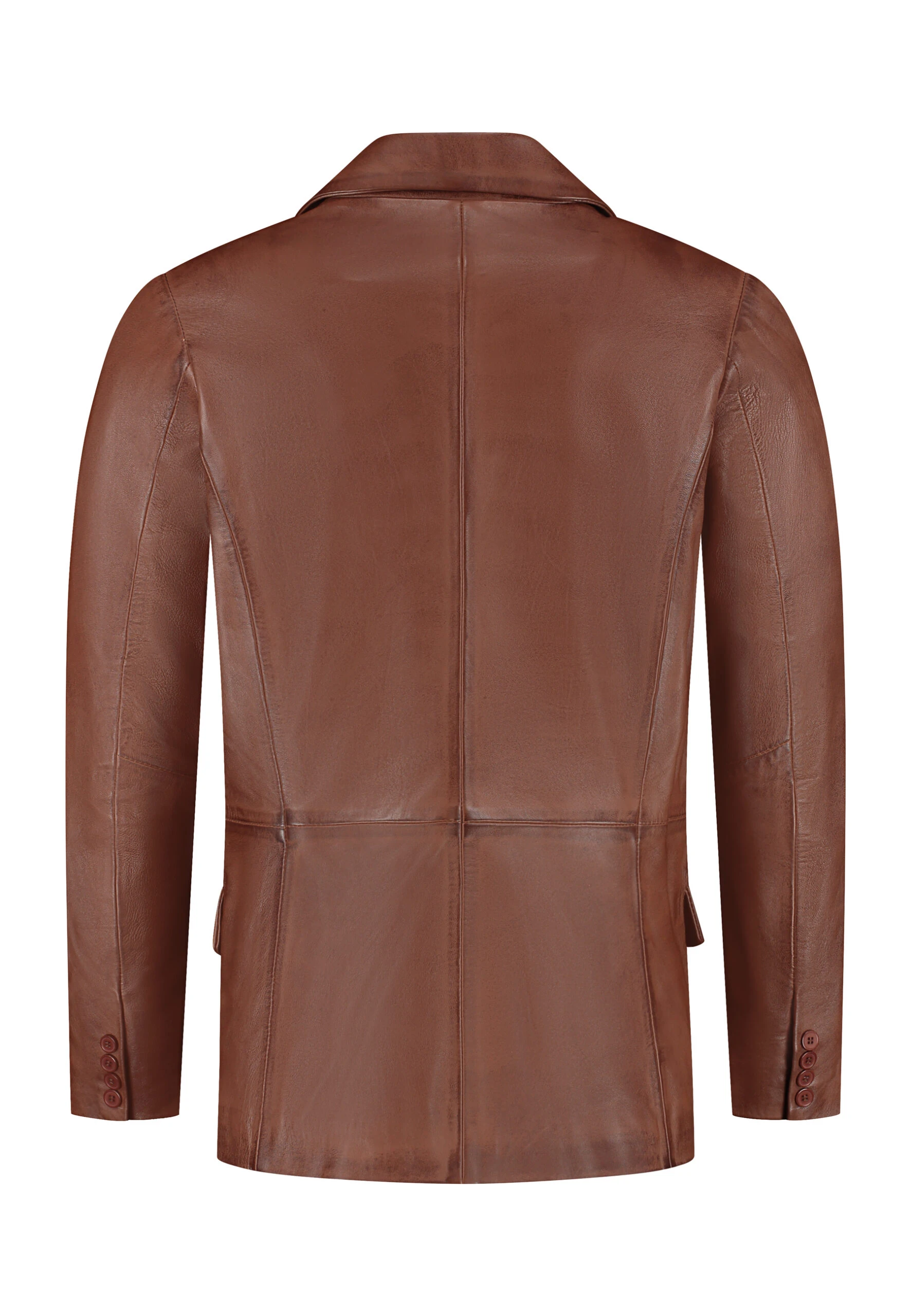 Hype Brown Leather Blazer – Premium Men's Lambskin Jacket